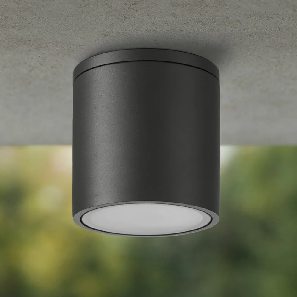 Faretti Da Esterno-Selezionato da Mazzolaluce Faretto per esterno da soffitto cilindro antracite
