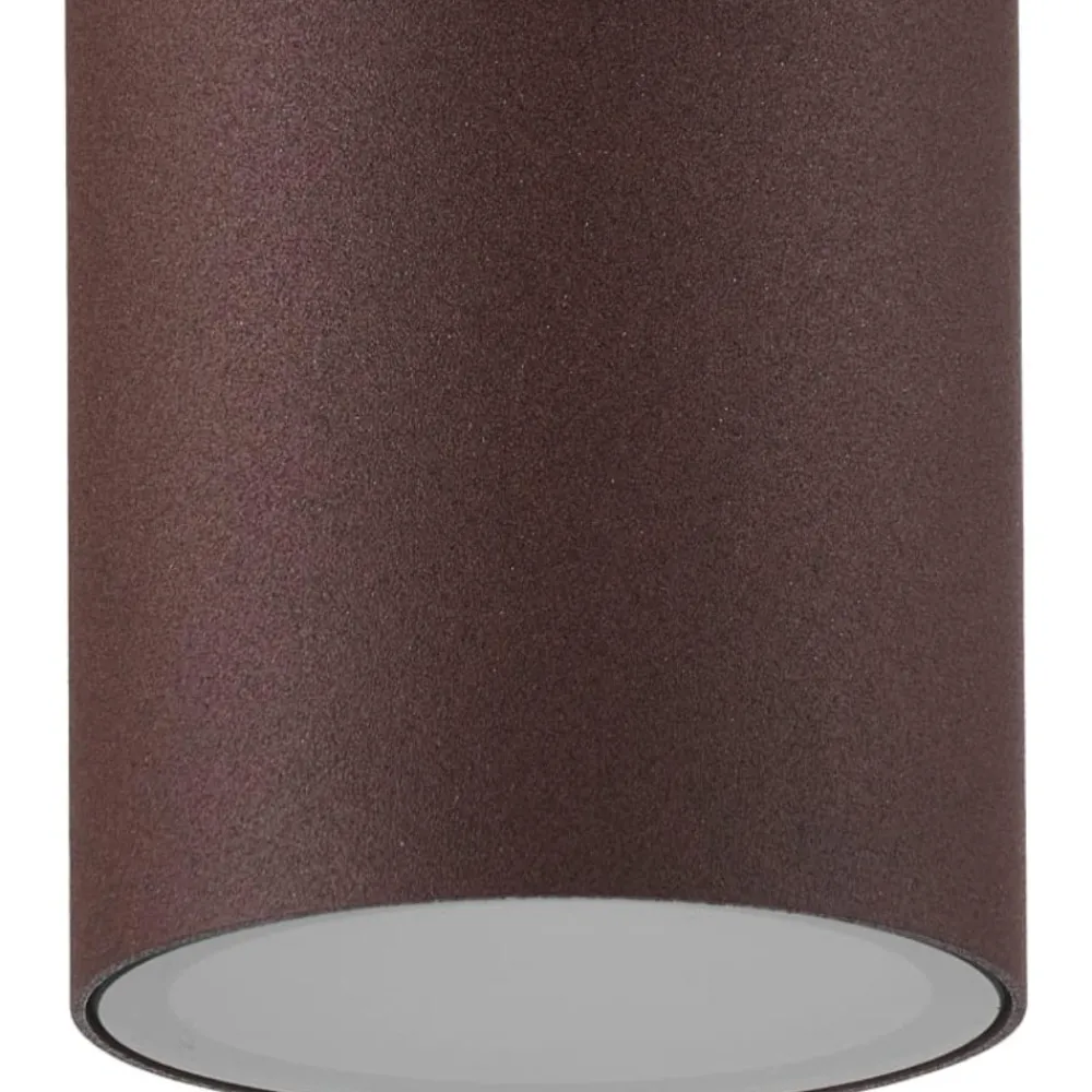 Faretti Da Esterno-Selezionato da Mazzolaluce Faretto per esterno da soffitto cilindro marrone corten