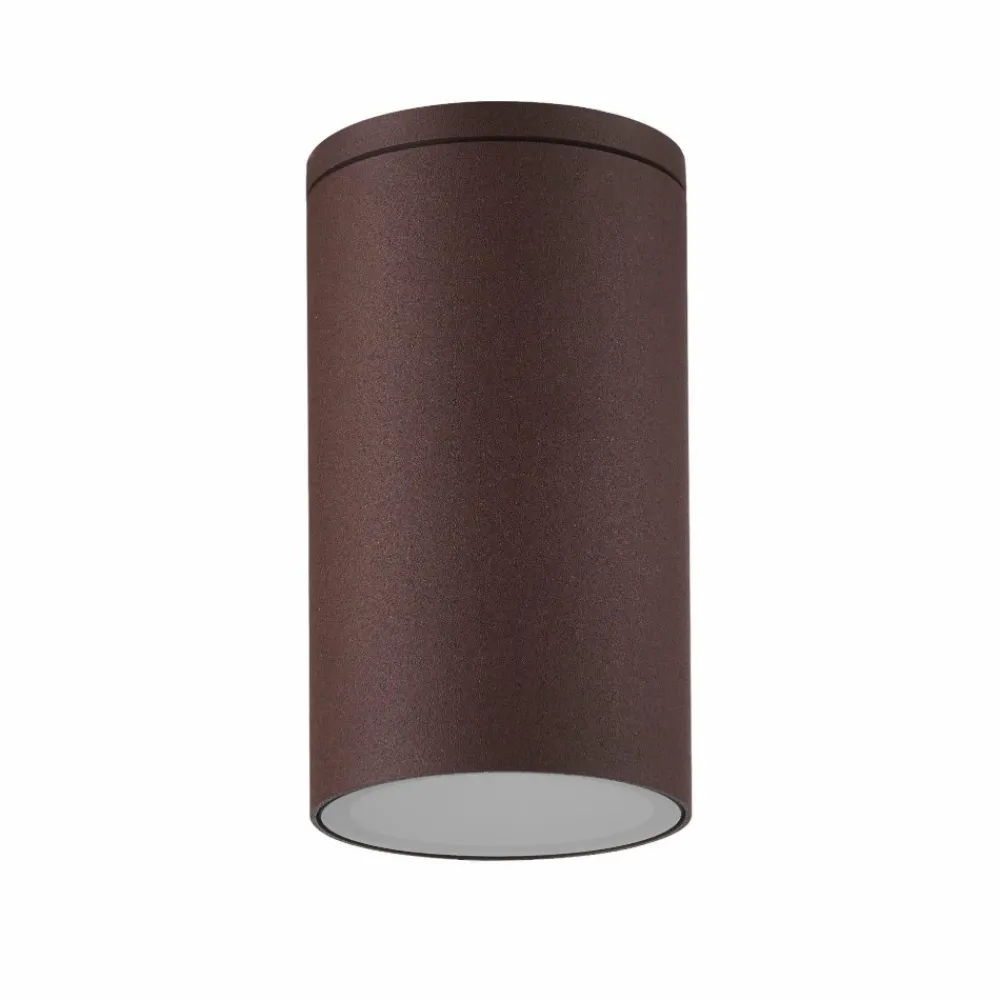 Faretti Da Esterno-Selezionato da Mazzolaluce Faretto per esterno da soffitto cilindro marrone corten