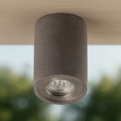 Faretti Da Esterno-Selezionato da Mazzolaluce Faretto per esterno da soffitto cilindro di cemento