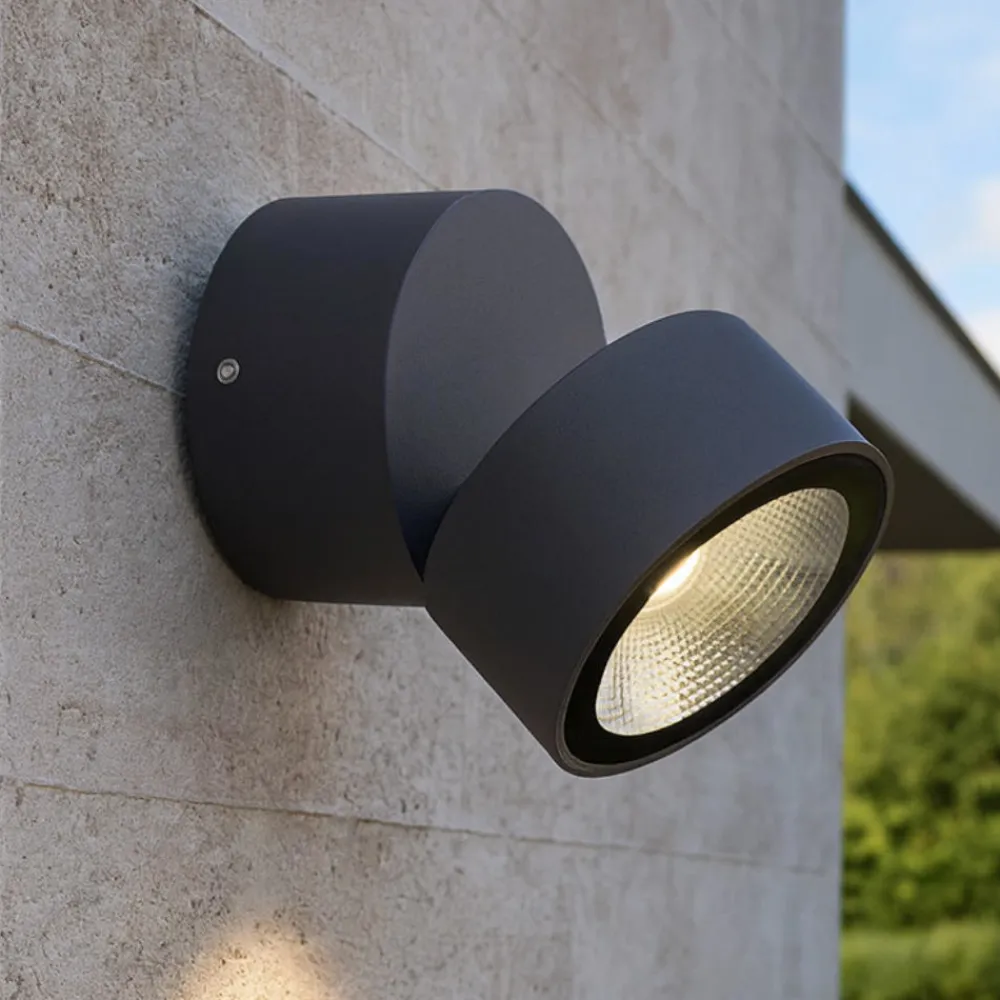 Faretti Da Esterno-Selezionato da Mazzolaluce Faretto per esterno moderno grafite luce led orientabile 12w 4000k