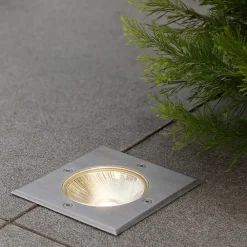 Faretti Da Esterno-Selezionato da Mazzolaluce Faretto per esterno quadrato da incasso pavimento led 7w 3000k ip67