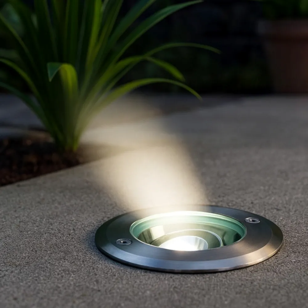 Faretti Da Esterno-Selezionato da Mazzolaluce Faretto per giardino rotondo a incasso calpestabile led 6w 4000k orientabile
