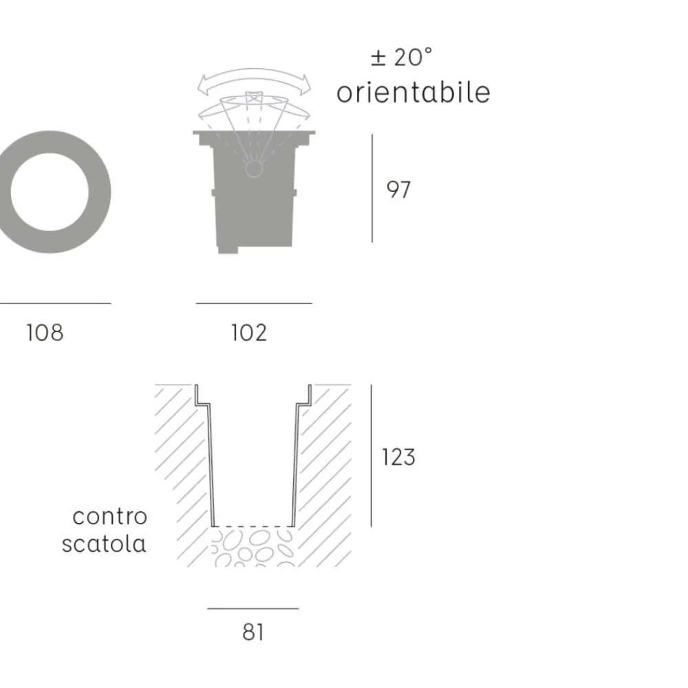 Faretti Da Esterno-Selezionato da Mazzolaluce Faretto per giardino rotondo a incasso calpestabile led 6w 4000k orientabile