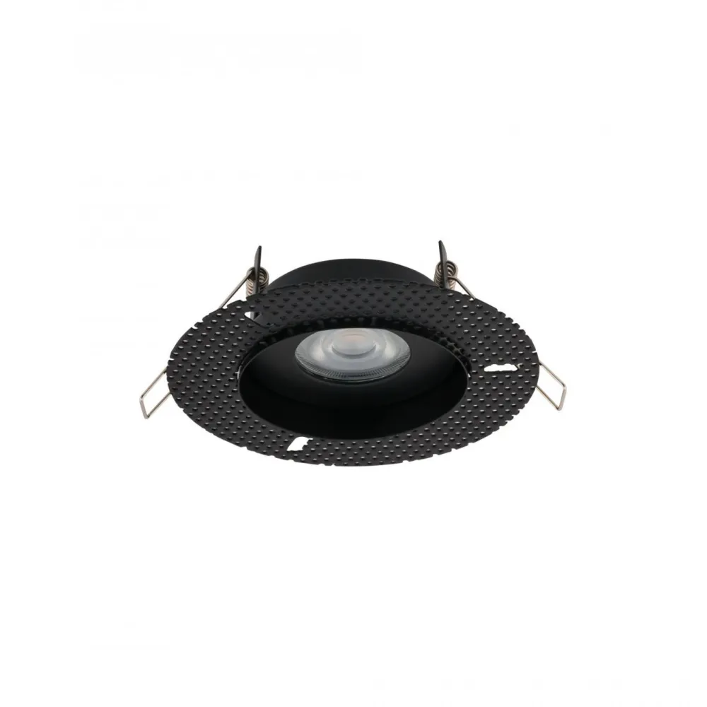 Faretti Da Incasso-Selezionato da Mazzolaluce Faretto per incasso bagno doccia ip54 rotondo nero per cartongesso