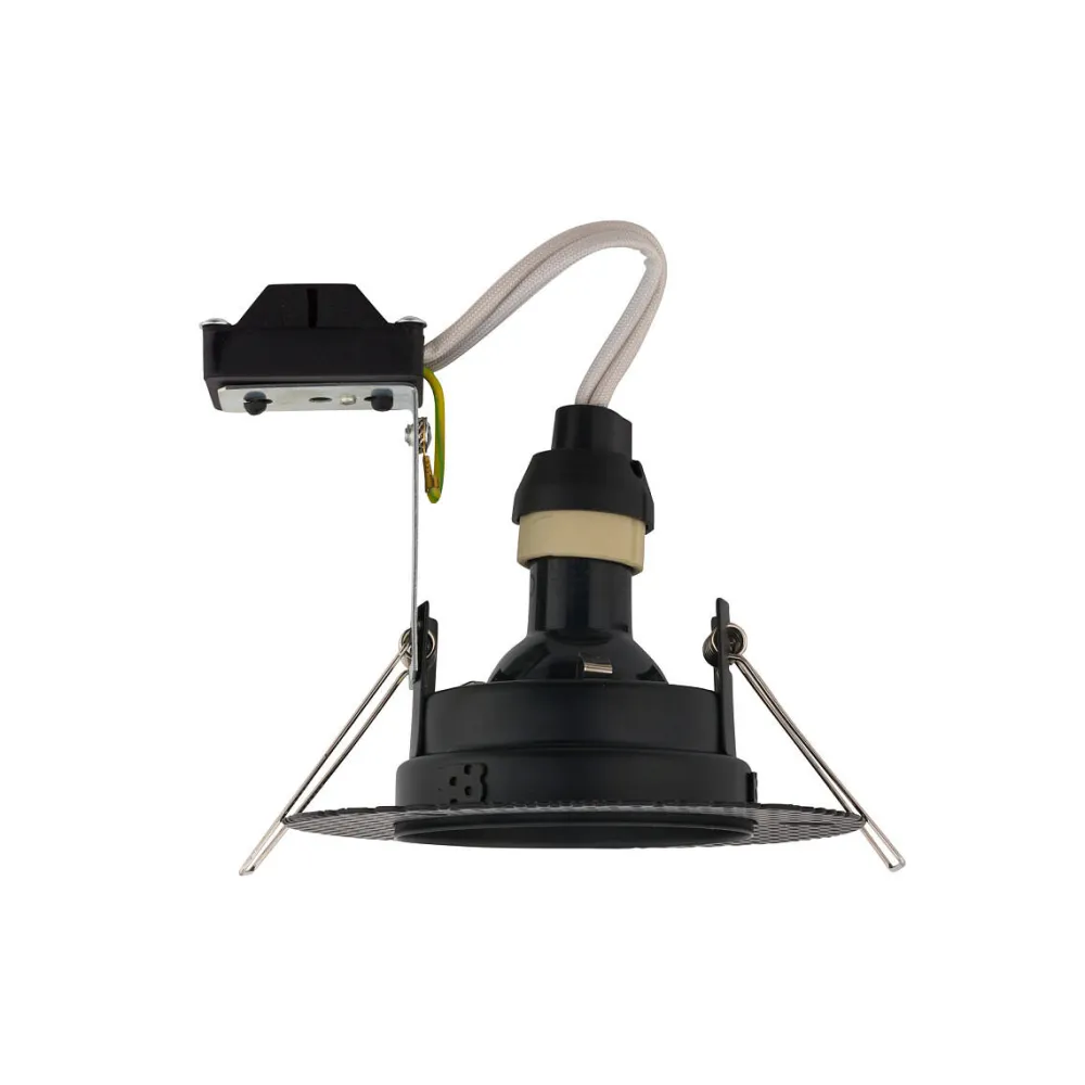 Faretti Da Incasso-Selezionato da Mazzolaluce Faretto per incasso bagno doccia ip54 rotondo nero per cartongesso
