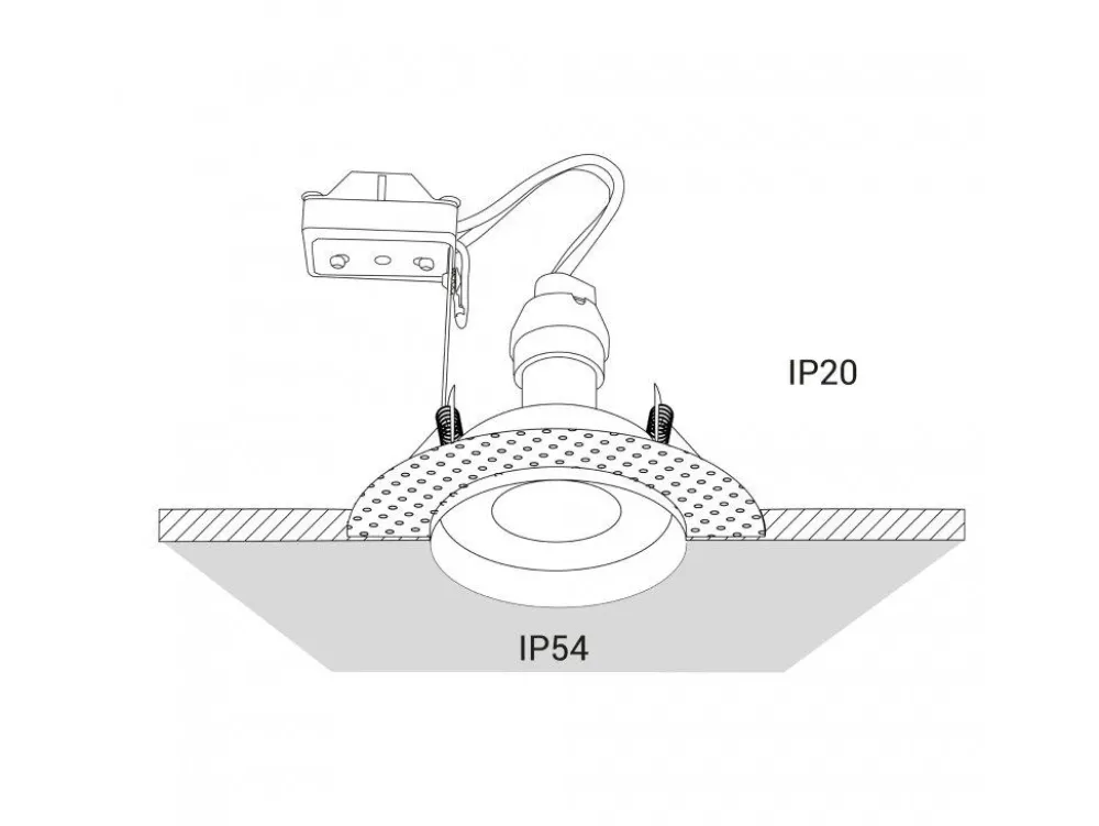 Faretti Da Incasso-Selezionato da Mazzolaluce Faretto per incasso bagno doccia ip54 rotondo nero per cartongesso