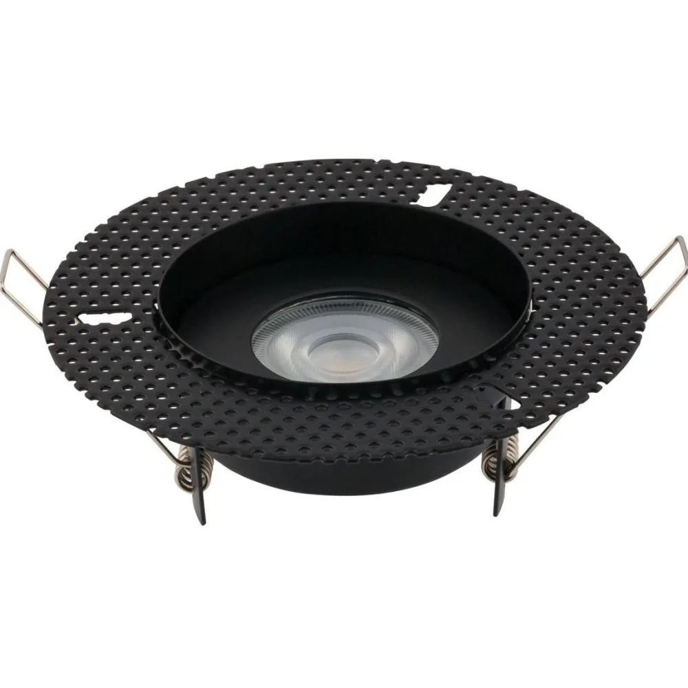 Faretti Da Incasso-Selezionato da Mazzolaluce Faretto per incasso bagno doccia ip54 rotondo nero per cartongesso