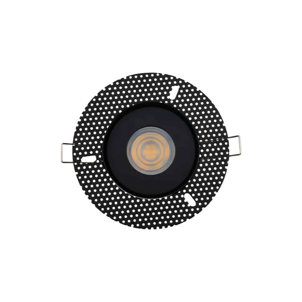 Faretti Da Incasso-Selezionato da Mazzolaluce Faretto per incasso bagno doccia ip54 rotondo nero per cartongesso