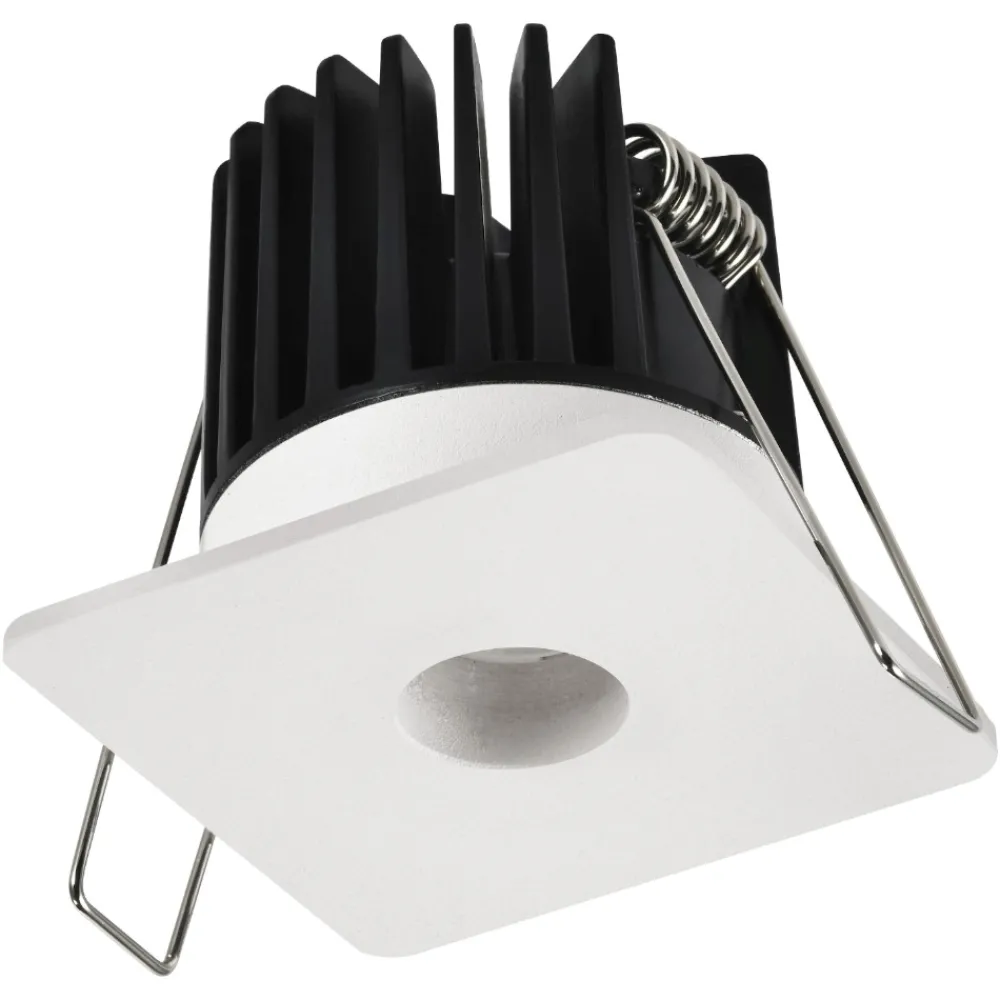 Faretti Da Incasso-Selezionato da Mazzolaluce Faretto quadrato bianco incasso led 8w 3000k per cartongesso