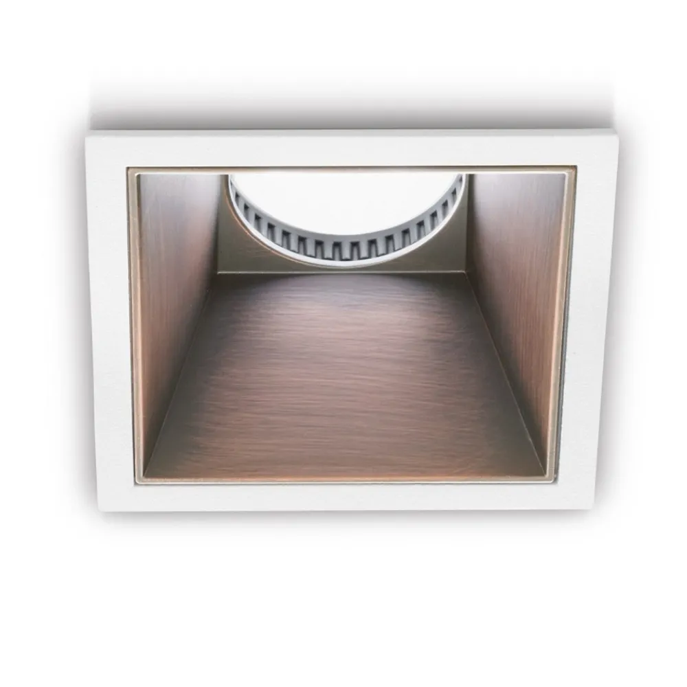 Faretti Da Incasso-Gea Luce Faretto quadrato ceres incasso controsoffitto rame