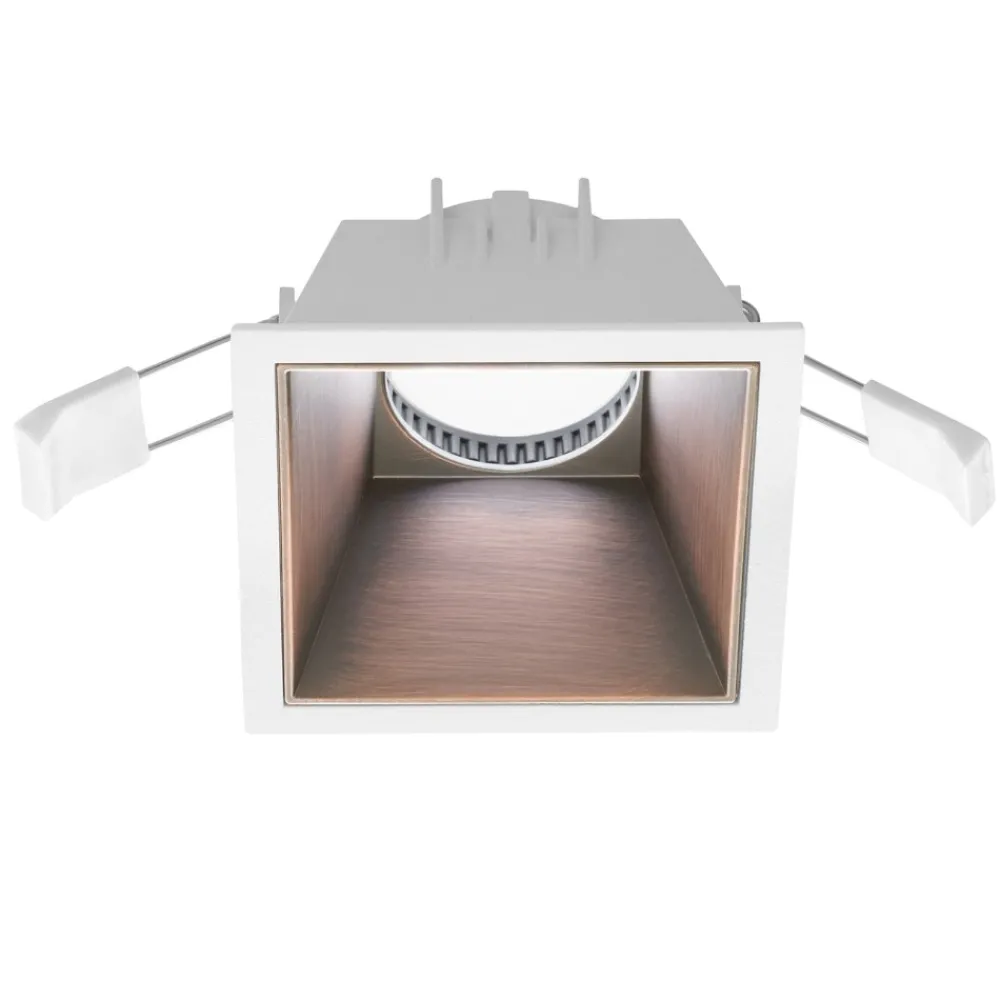 Faretti Da Incasso-Gea Luce Faretto quadrato ceres incasso controsoffitto rame