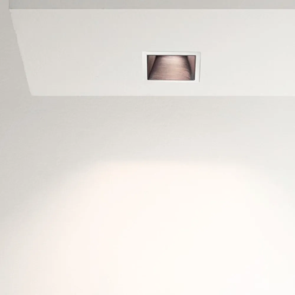Faretti Da Incasso-Gea Luce Faretto quadrato ceres incasso controsoffitto rame