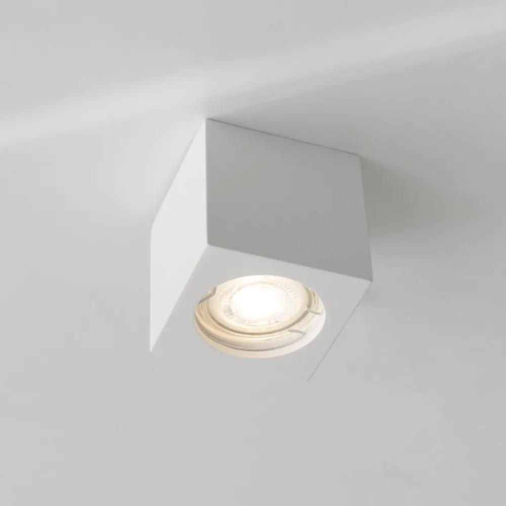 Faretti Da Soffitto-Selezionato da Mazzolaluce Faretto quadrato cubo di gesso cristaly bianco