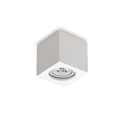Faretti Da Soffitto-Selezionato da Mazzolaluce Faretto quadrato cubo di gesso cristaly bianco