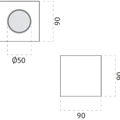 Faretti Da Soffitto-Selezionato da Mazzolaluce Faretto quadrato cubo di gesso cristaly bianco