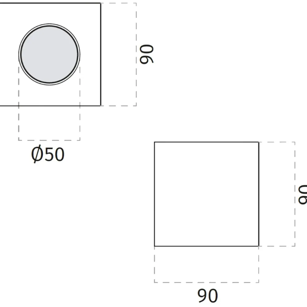 Faretti Da Soffitto-Selezionato da Mazzolaluce Faretto quadrato cubo di gesso cristaly bianco
