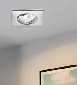 Faretti Da Incasso-Ideal Lux Faretto quadrato da incasso a soffitto orientabile lounge fi cromo fp