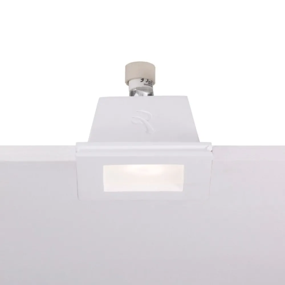 Faretti Da Incasso-Selezionato da Mazzolaluce Faretto quadrato da incasso gu10 in gesso con vetrino per controsoffitto