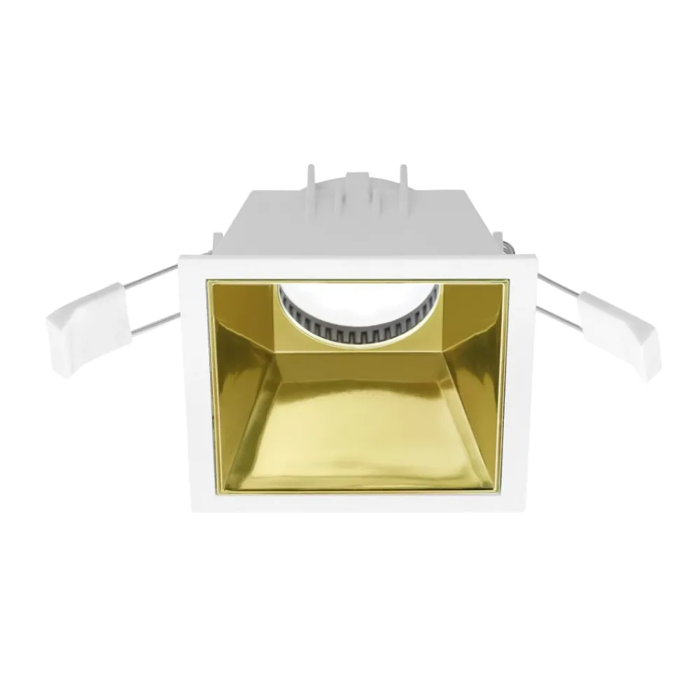 Faretti Da Incasso-Gea Luce Faretto quadrato da incasso per controsoffitto bianco oro