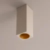 Faretti Da Soffitto-Selezionato da Mazzolaluce Faretto quadrato di gesso bianco alluminio oro da soffitto