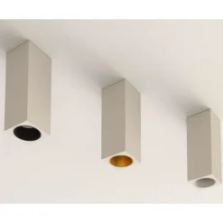 Faretti Da Soffitto-Selezionato da Mazzolaluce Faretto quadrato di gesso bianco alluminio oro da soffitto