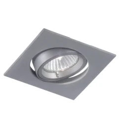 Faretti Da Incasso-Selezionato da Mazzolaluce Faretto quadrato grigio da incasso a soffitto orientabile