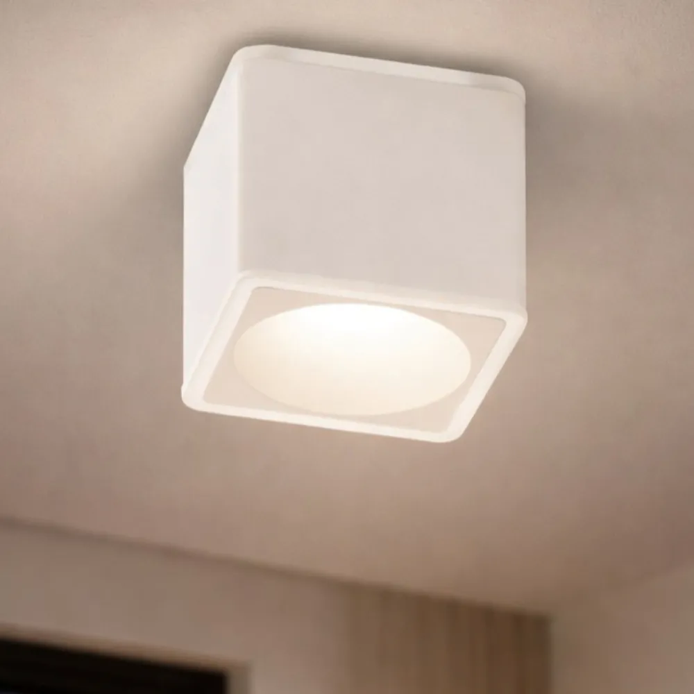 Faretti Da Soffitto-Fabas Luce Faretto quadrato led bianco da soffitto 13w 3000k coiba