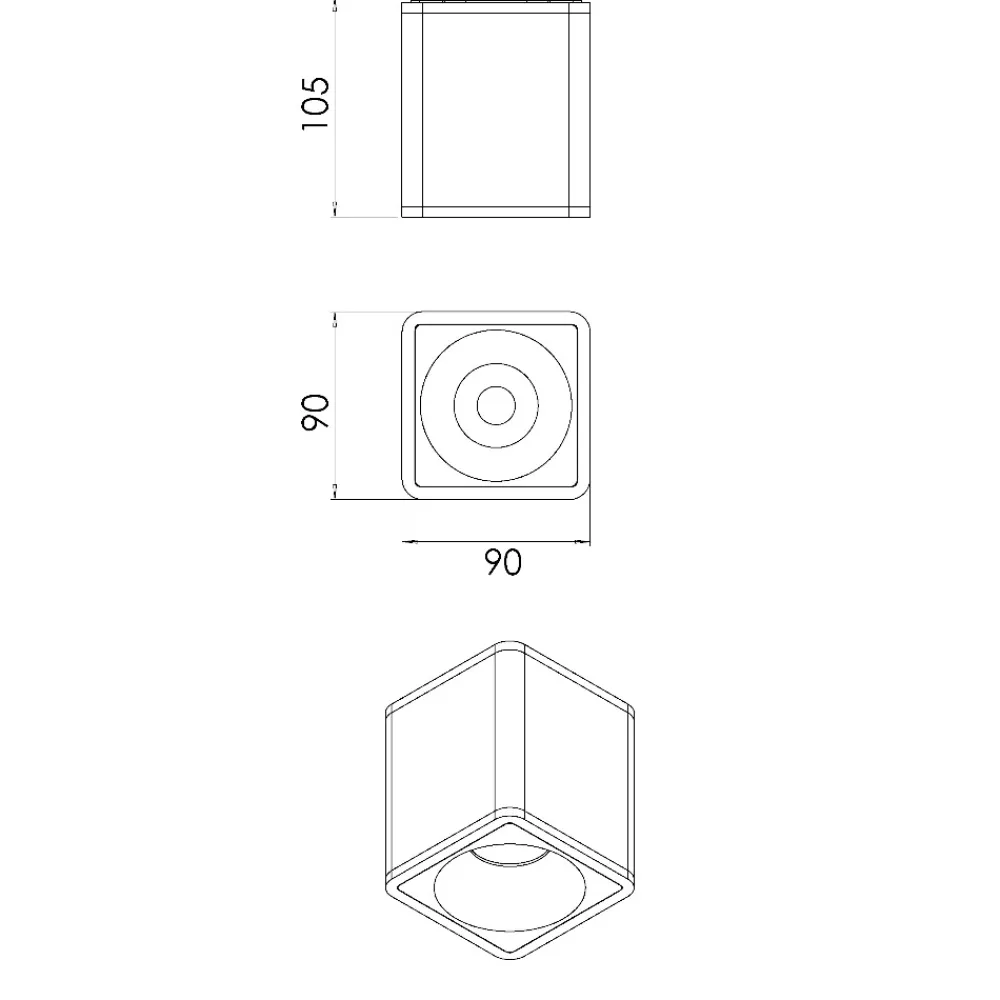 Faretti Da Soffitto-Fabas Luce Faretto quadrato led bianco da soffitto 13w 3000k coiba