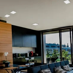 Faretti Da Incasso-Selezionato da Mazzolaluce Faretto quadrato led 11w 4000k in gesso cristaly verniciabile