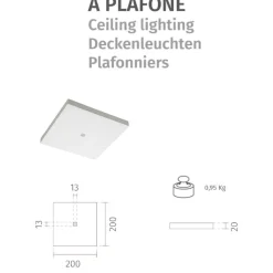 Faretti Da Incasso-Selezionato da Mazzolaluce Faretto quadrato led 11w 4000k in gesso cristaly verniciabile