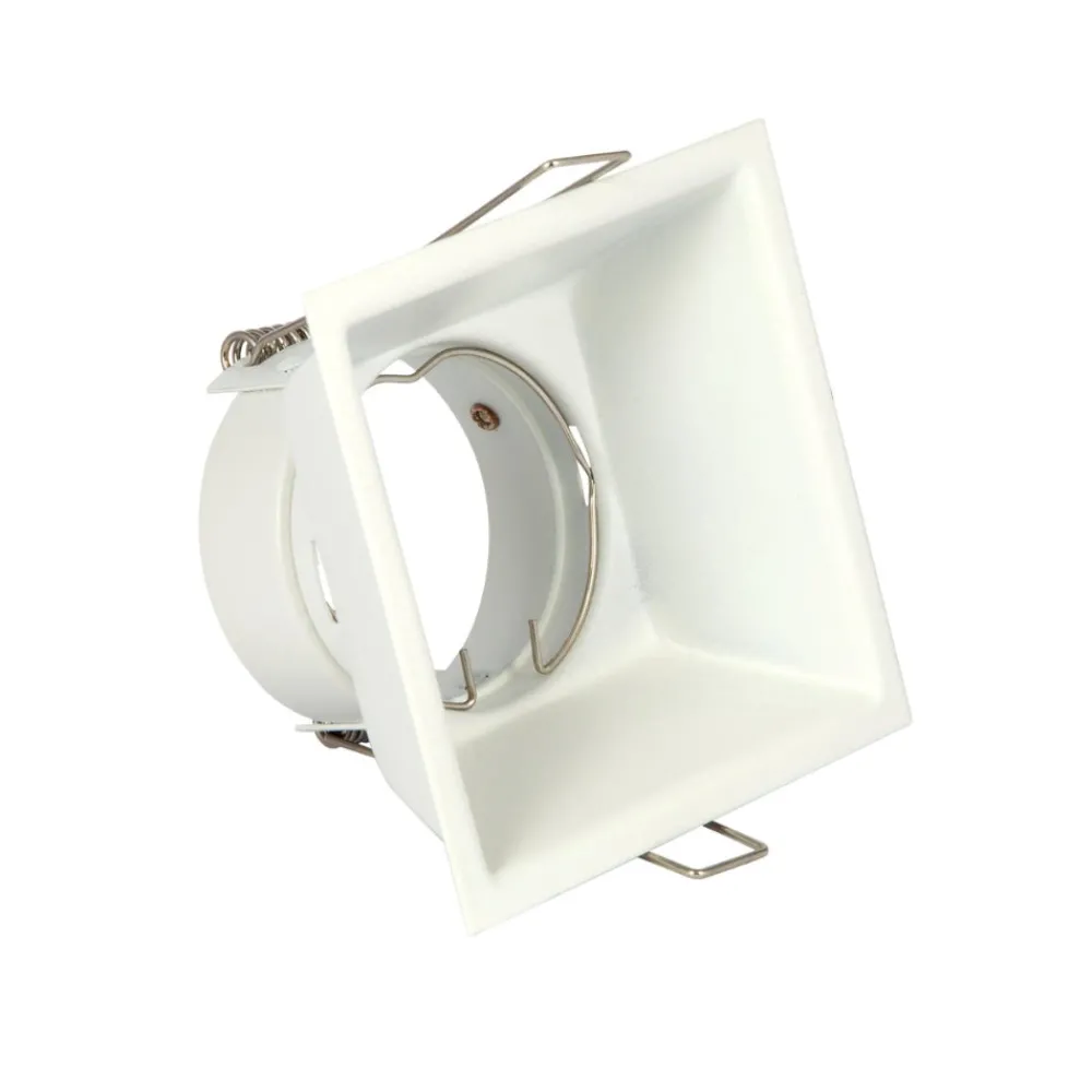 Faretti Da Incasso-Selezionato da Mazzolaluce Faretto quadrato metallo bianco da incasso a soffitto fp