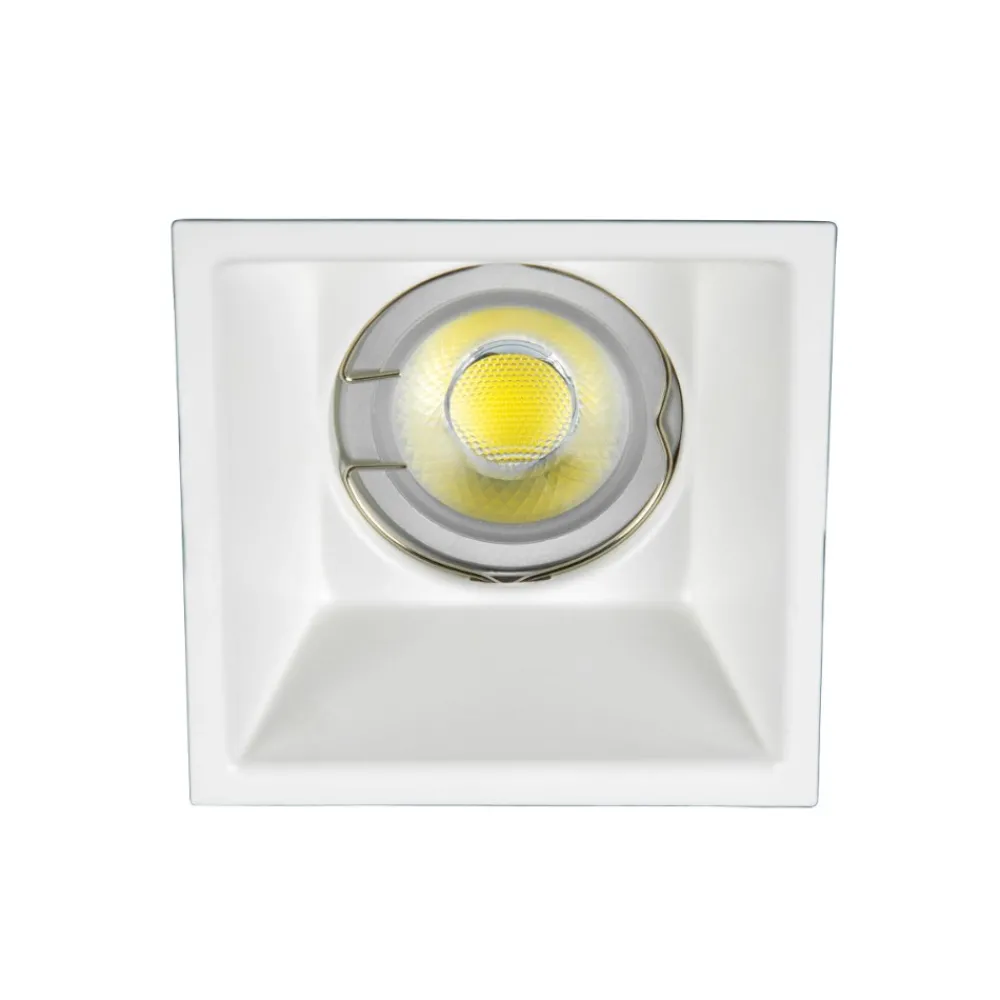 Faretti Da Incasso-Selezionato da Mazzolaluce Faretto quadrato metallo bianco da incasso a soffitto fp