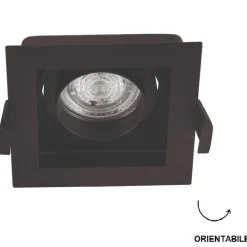 Faretti Da Incasso-Selezionato da Mazzolaluce Faretto quadrato nero da incasso a soffitto orientabile
