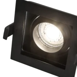 Faretti Da Incasso-Selezionato da Mazzolaluce Faretto quadrato nero da incasso a soffitto orientabile