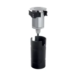 Faretti Da Esterno-Ideal Lux Faretto rocket pt 15 per esterno 2w 4000k da incasso a pavimento grigio acciaio