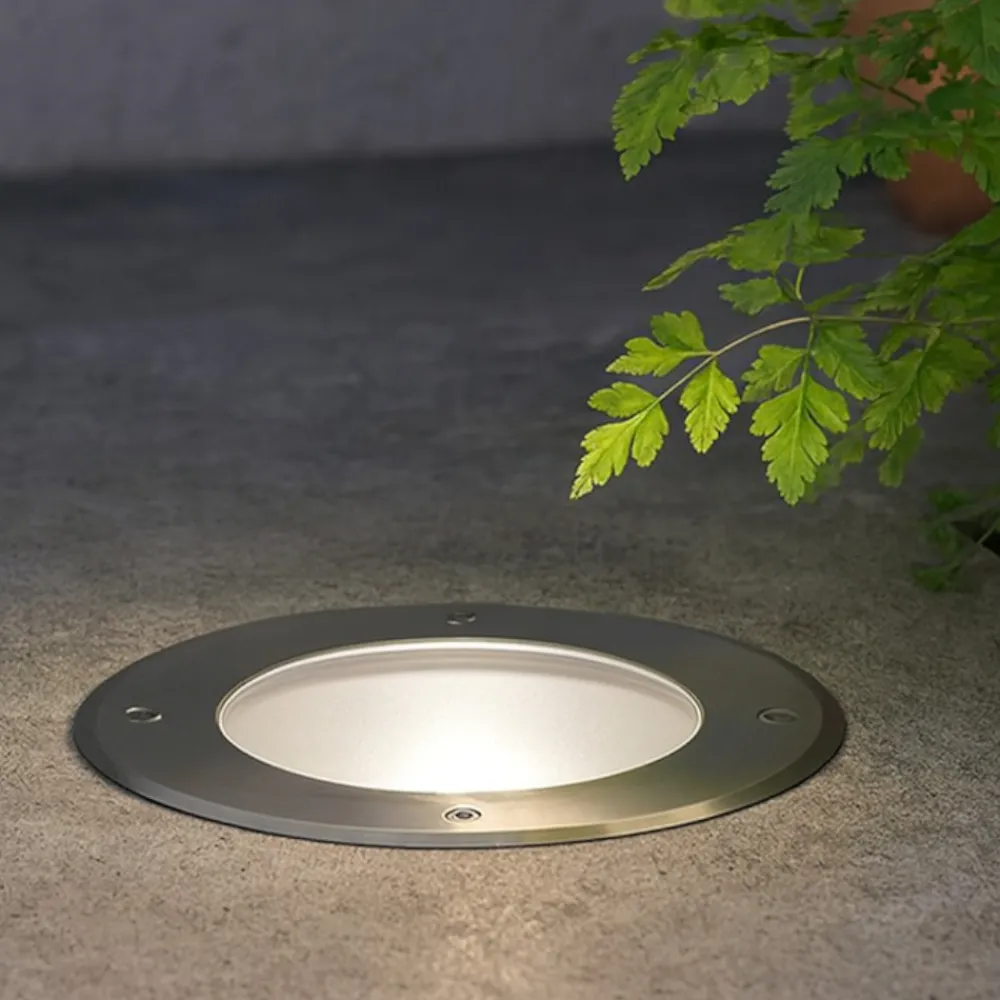 Faretti Da Esterno-Selezionato da Mazzolaluce Faretto rotondo da esterno acciaio a incasso ip65