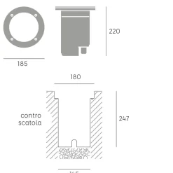 Faretti Da Esterno-Selezionato da Mazzolaluce Faretto rotondo da esterno acciaio a incasso ip65