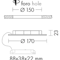 Faretti Da Incasso-Selezionato da Mazzolaluce Faretto rotondo da incasso a soffitto 12w 4000k 220-240v