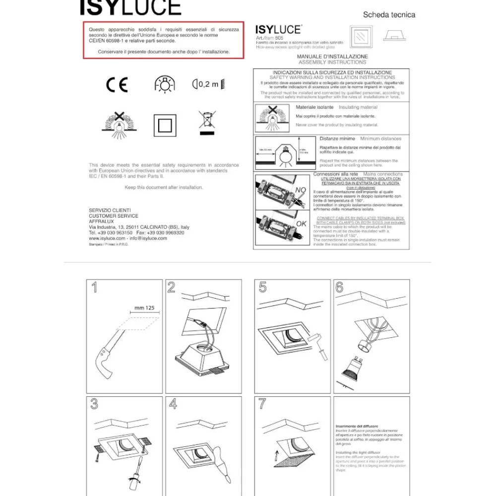 Faretti Da Incasso-IsyLuce Faretto rotondo gesso da incasso controsoffitto