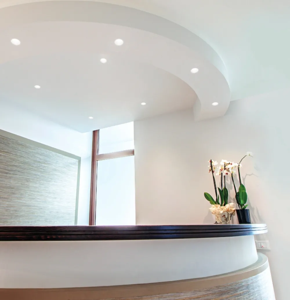 Faretti Da Incasso-Selezionato da Mazzolaluce Faretto rotondo in gesso con vetro da incasso a soffitto gu10 220v