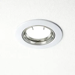 Faretti Da Incasso-Selezionato da Mazzolaluce Faretto rotondo orientabile da incasso soffitto metallo bianco