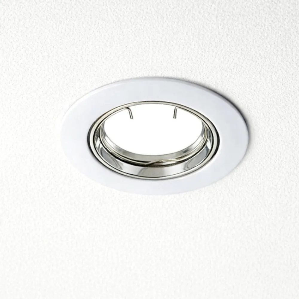 Faretti Da Incasso-Selezionato da Mazzolaluce Faretto rotondo orientabile da incasso soffitto metallo bianco