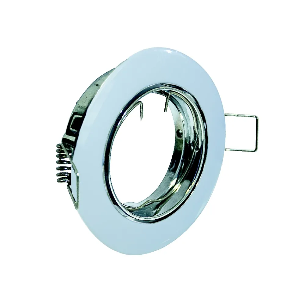Faretti Da Incasso-Selezionato da Mazzolaluce Faretto rotondo orientabile da incasso soffitto metallo bianco