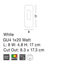 Segnapasso Led-Selezionato da Mazzolaluce Faretto segnapasso da incasso a scomparsa gesso bianco