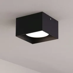 Faretti Da Soffitto-Ideal Lux Faretto spike pl1 square quadrato nero 3000k