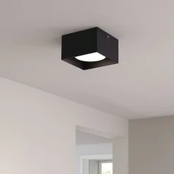 Faretti Da Soffitto-Ideal Lux Faretto spike pl1 square quadrato nero 3000k
