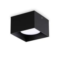 Faretti Da Soffitto-Ideal Lux Faretto spike pl1 square quadrato nero 3000k