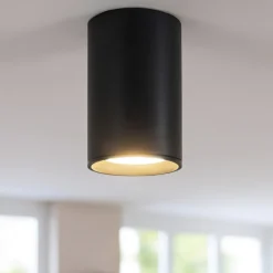 Faretti Da Soffitto-Selezionato da Mazzolaluce Faretto sporgente nero cilindro da soffitto