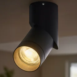 Faretti Da Soffitto-Selezionato da Mazzolaluce Faretto spot orientabile nero da soffitto per cucina